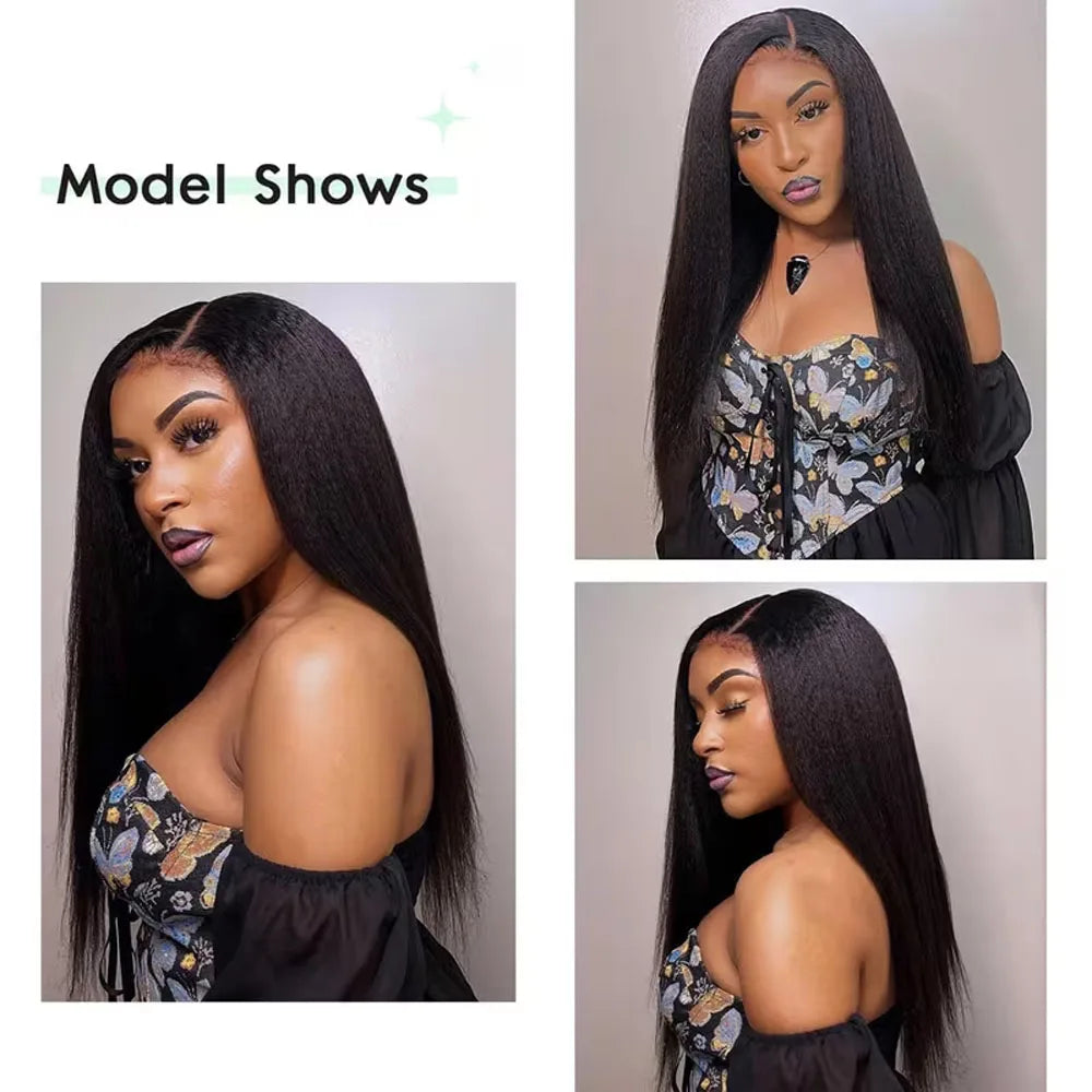 Kinky Straight Clips In Human Hair Extensions Natural Color In Brazilian Remy Human Hair 120G 8Pcs/Set Full Head For Women