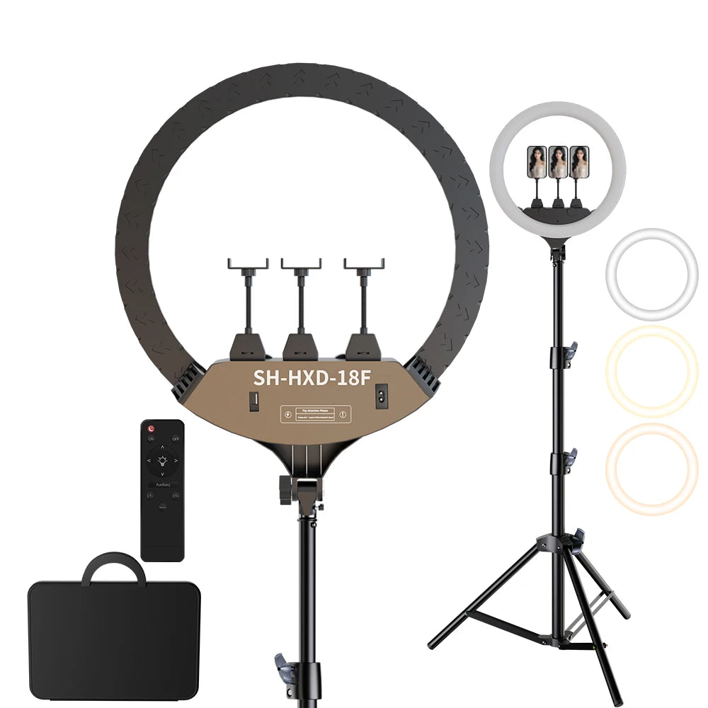 SH 18"LED Selfie Ring Light Photography Video Light RingLight Phone Stand Tripod Fill Light Dimmable Lamp Trepied Streaming