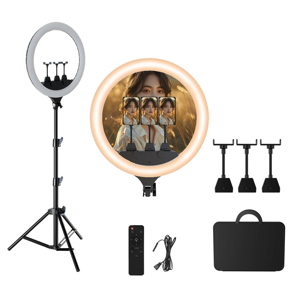 SH 18"LED Selfie Ring Light Photography Video Light RingLight Phone Stand Tripod Fill Light Dimmable Lamp Trepied Streaming