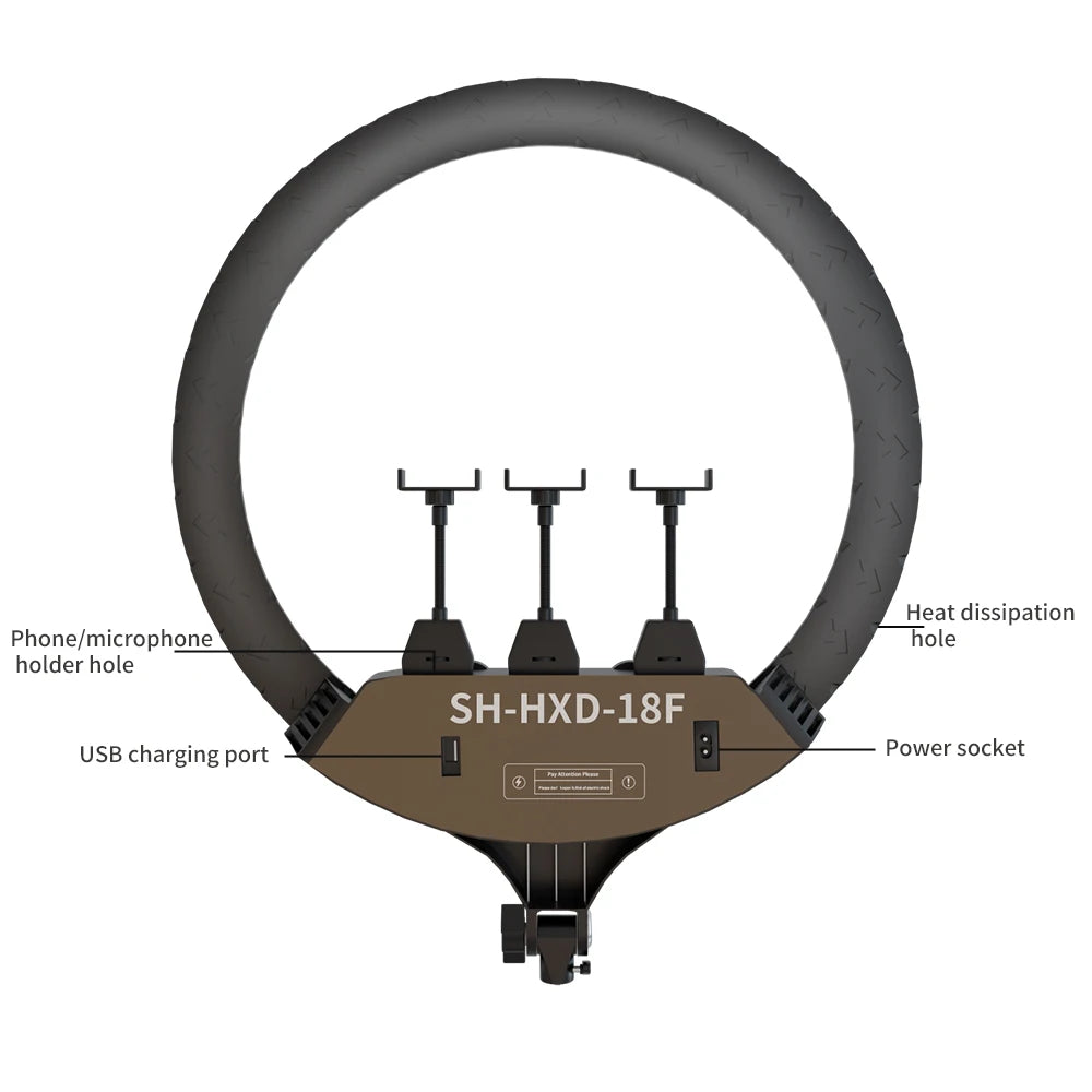 SH 18"LED Selfie Ring Light Photography Video Light RingLight Phone Stand Tripod Fill Light Dimmable Lamp Trepied Streaming