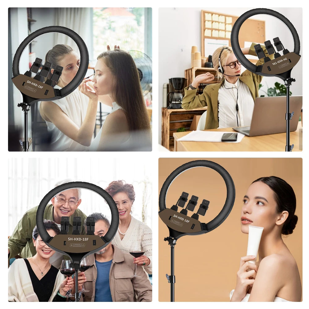 SH 18"LED Selfie Ring Light Photography Video Light RingLight Phone Stand Tripod Fill Light Dimmable Lamp Trepied Streaming