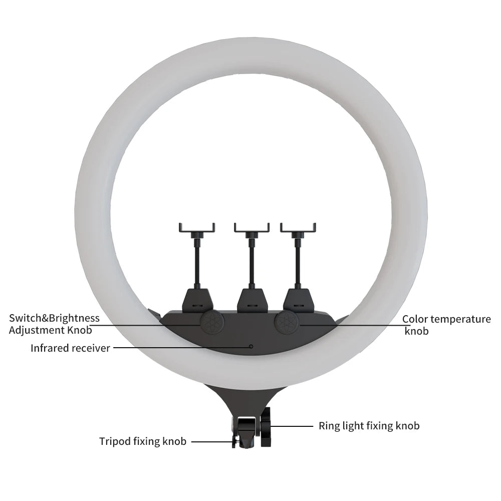 SH 18"LED Selfie Ring Light Photography Video Light RingLight Phone Stand Tripod Fill Light Dimmable Lamp Trepied Streaming
