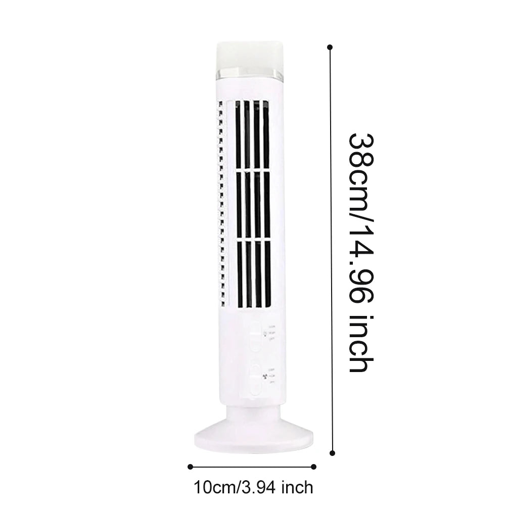 LED Tower Fan Bladeless Tower Fan 90 Degree Oscillating Quiet Portable USB Electric Desk Fan with Light for Home Bedroom Office